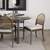 Elle Rounded Caneback Medium Brown Wood with Oatmeal Fabric Dining Chair thumbnail 2
