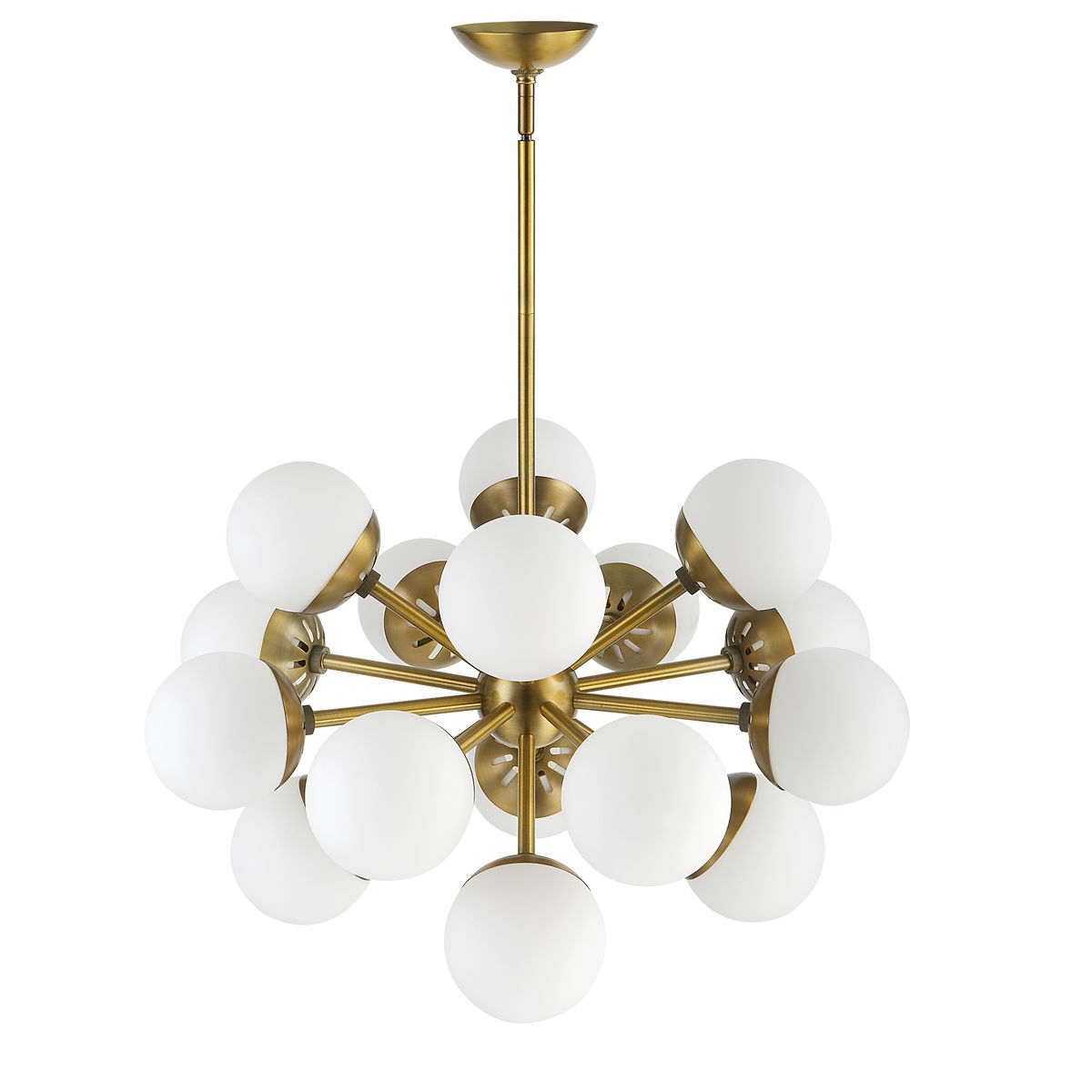 Droplet 16 Light Sputnik Chandelier, by Uttermost, 28.12" width x 17.12" height x 28.12" diameter View 7