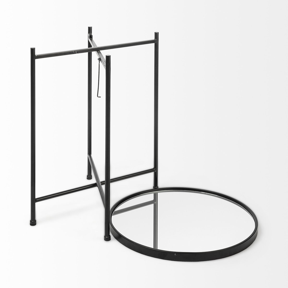 Samantha (Small) Black Mirror Top  Accent Table, Side & End Table by Mercana, 19.69" length x 19.69" width x 24.21" height View 4
