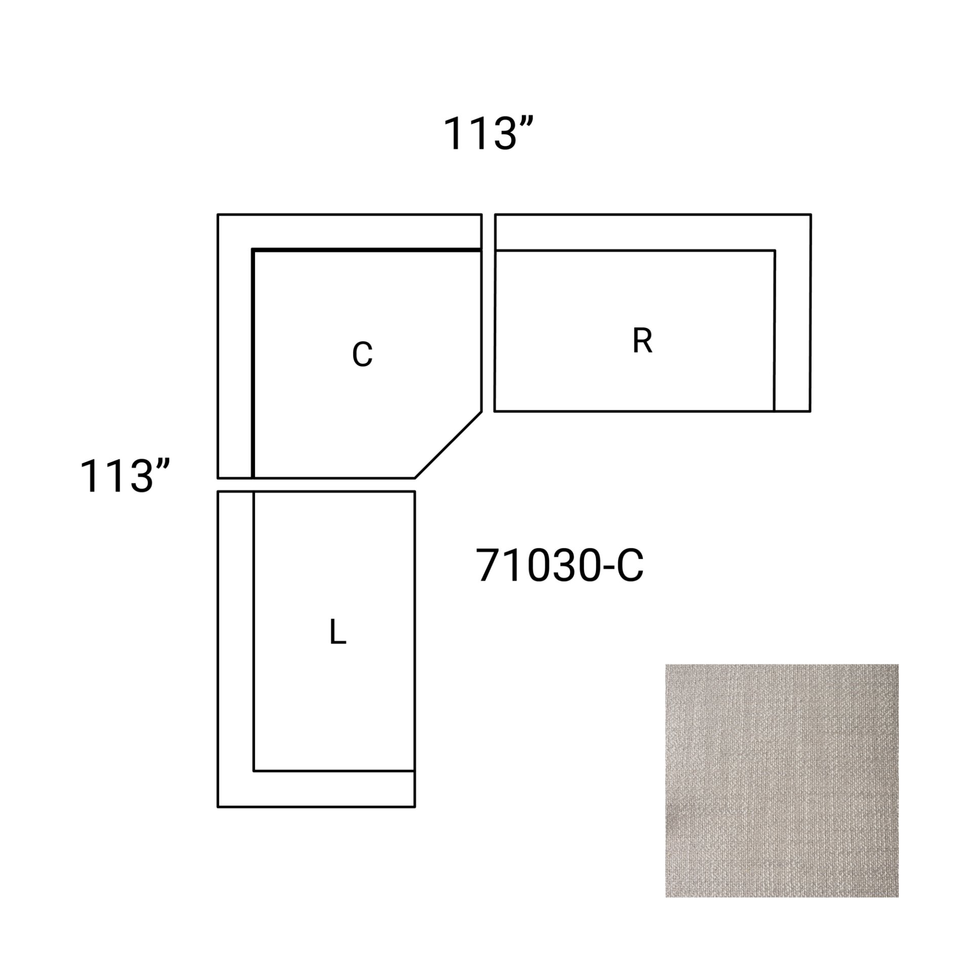 Warner Gray 3 Piece Sofa Set with Corner Piece large image 