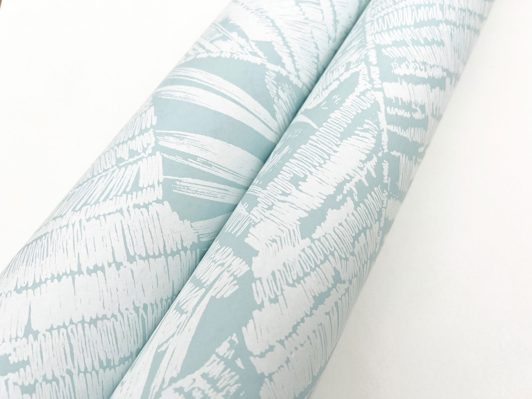Palm Cove Toile White & Blue Wallpaper large image 