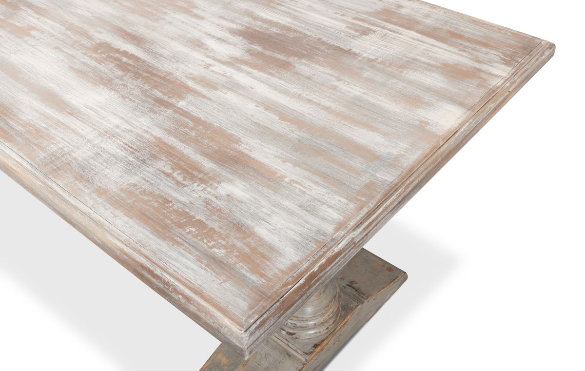 Lionisio Trestle Table  Grey Oak, by Sarreid, 3'5" length x 7' width x 2'6" height View 12
