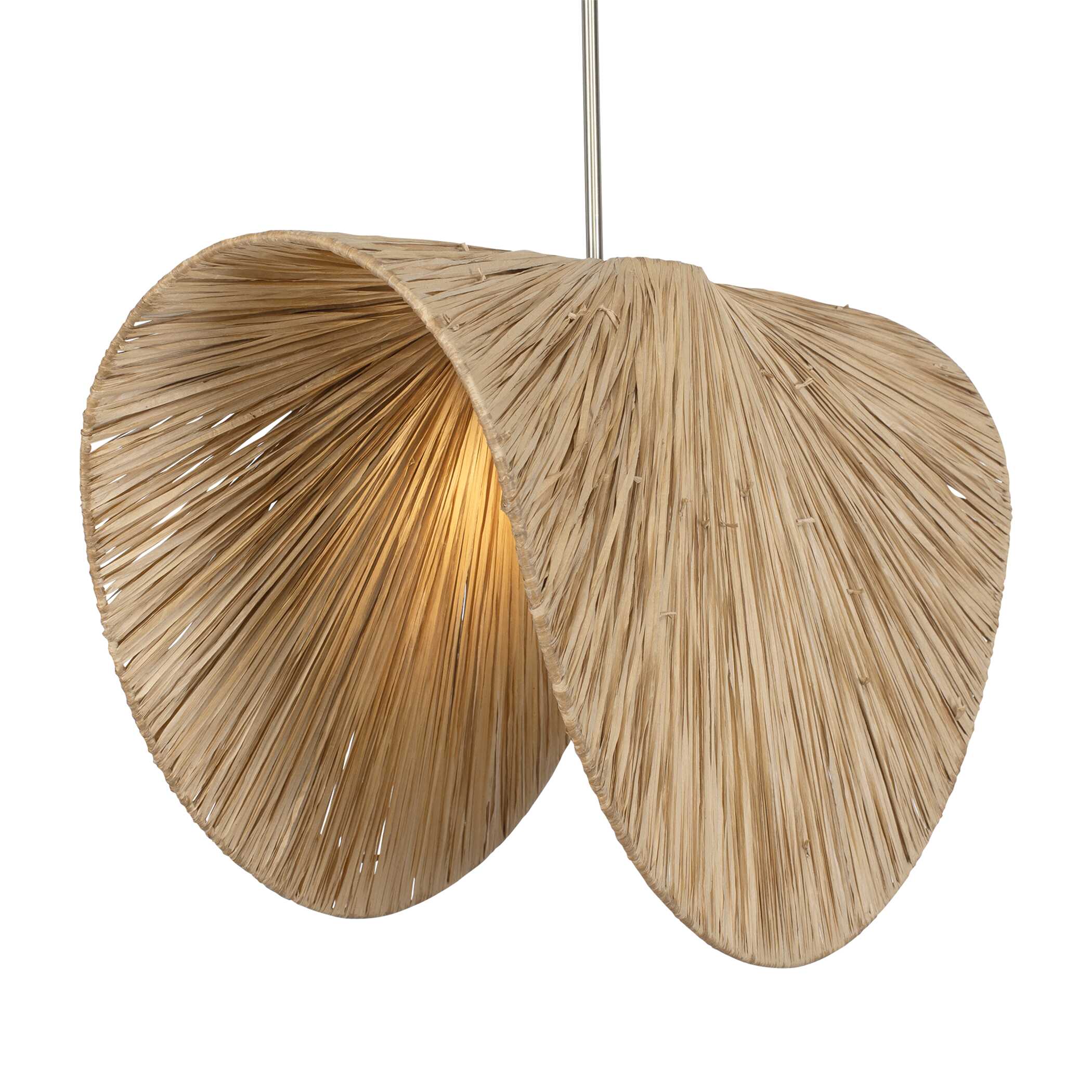Bend 1 Light Raffia Pendant, Ceiling Light by Uttermost, 28.75" width x 19" height x 28.75" diameter x 15" depth View 1