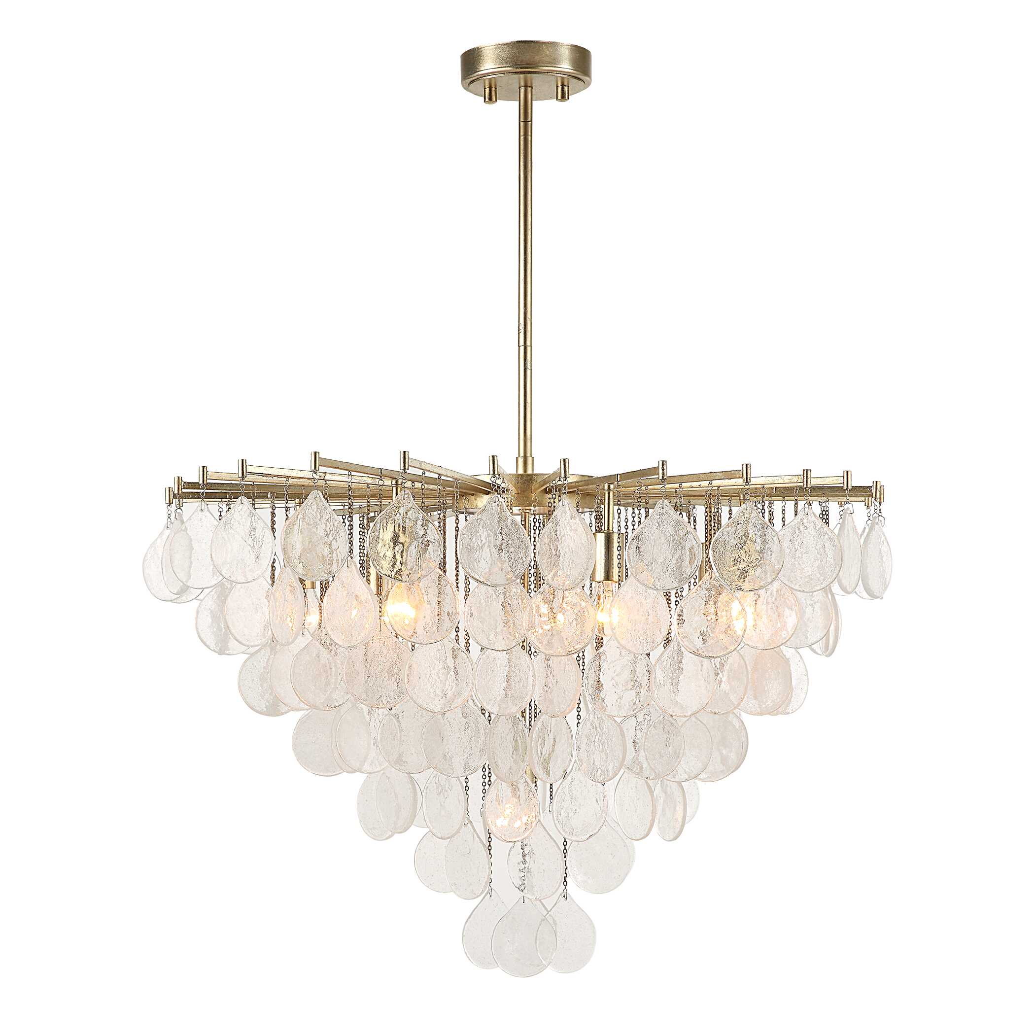 Goccia 8 Light Tear Drop Glass Pendant, Ceiling Light by Uttermost, 38" width x 27.25" height x 38" diameter x 38" depth View 4