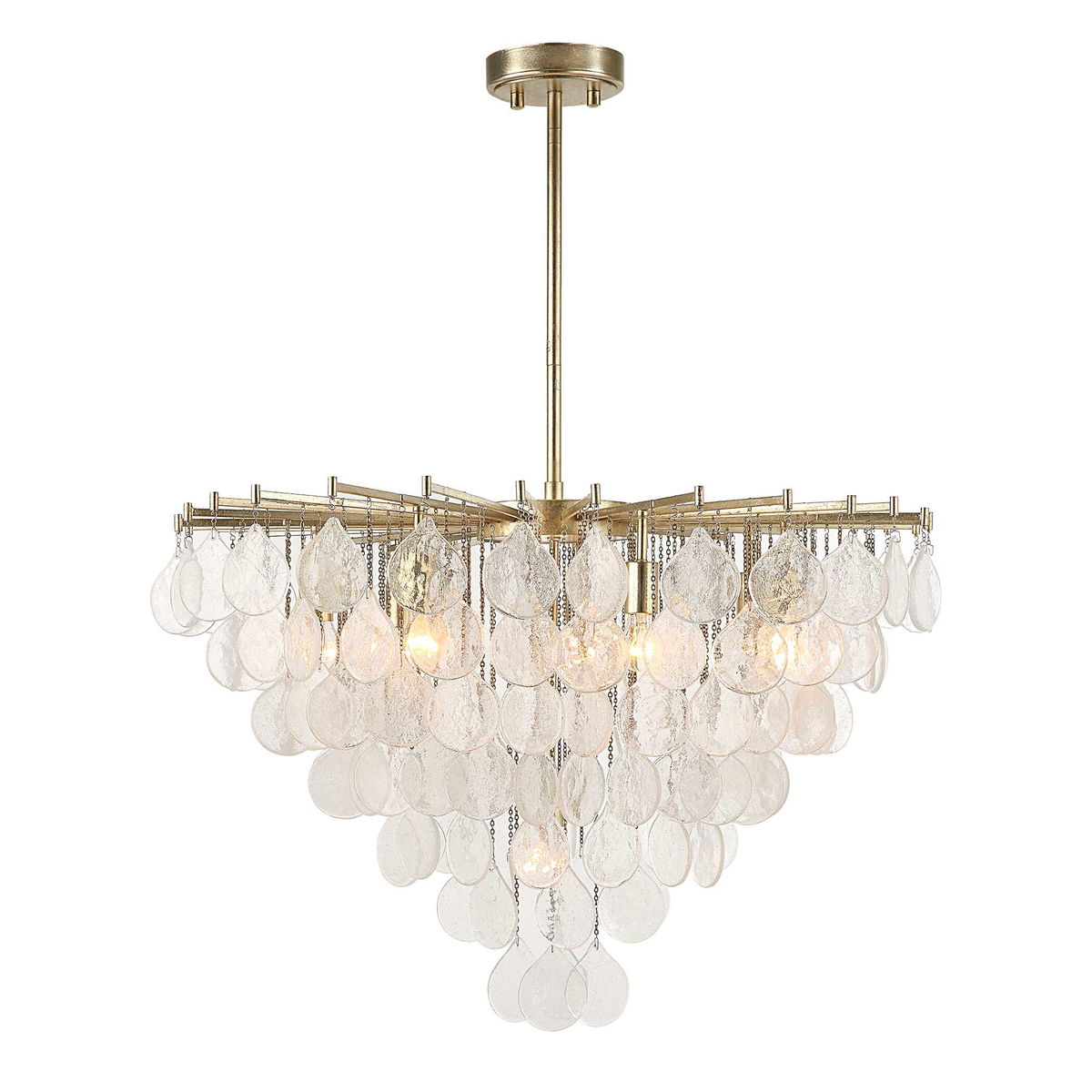 Goccia 8 Light Tear Drop Glass Pendant, by Uttermost, 38" width x 27.25" height x 38" diameter x 38" depth View 4