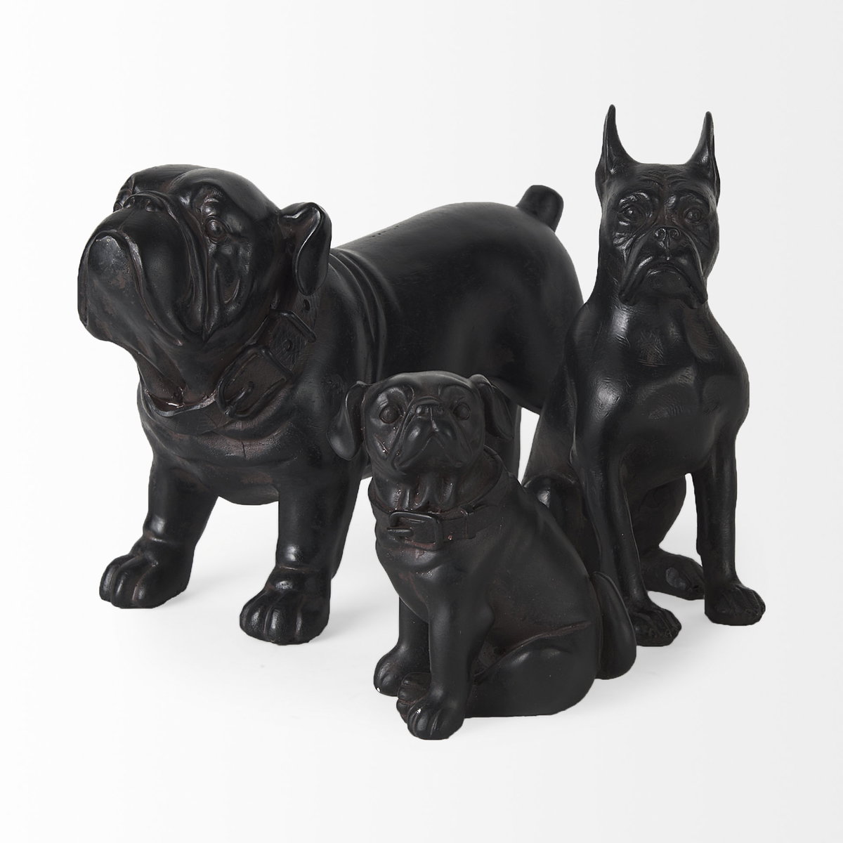 Hugo 5L x 13W Black Resin Bulldog, Decorative Object by Mercana, 5" length x 12.99" width x 8.27" height View 8