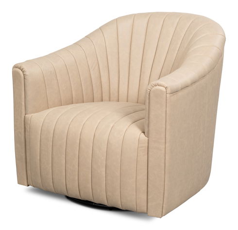Essex Swivel Chair, Cappucino White