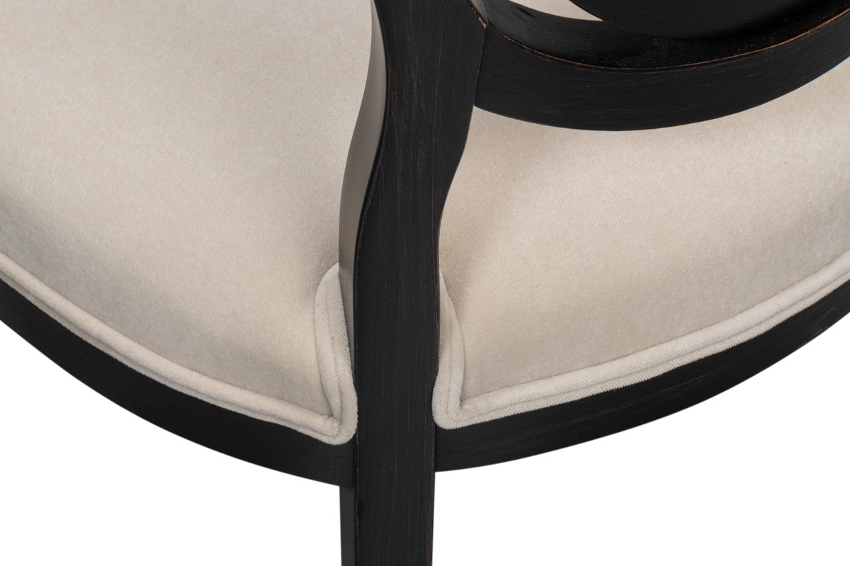 Goccia Side Chair  Nero  Banks Organza, by Sarreid, 1'7" length x 1'9" width x 3'5" height View 5