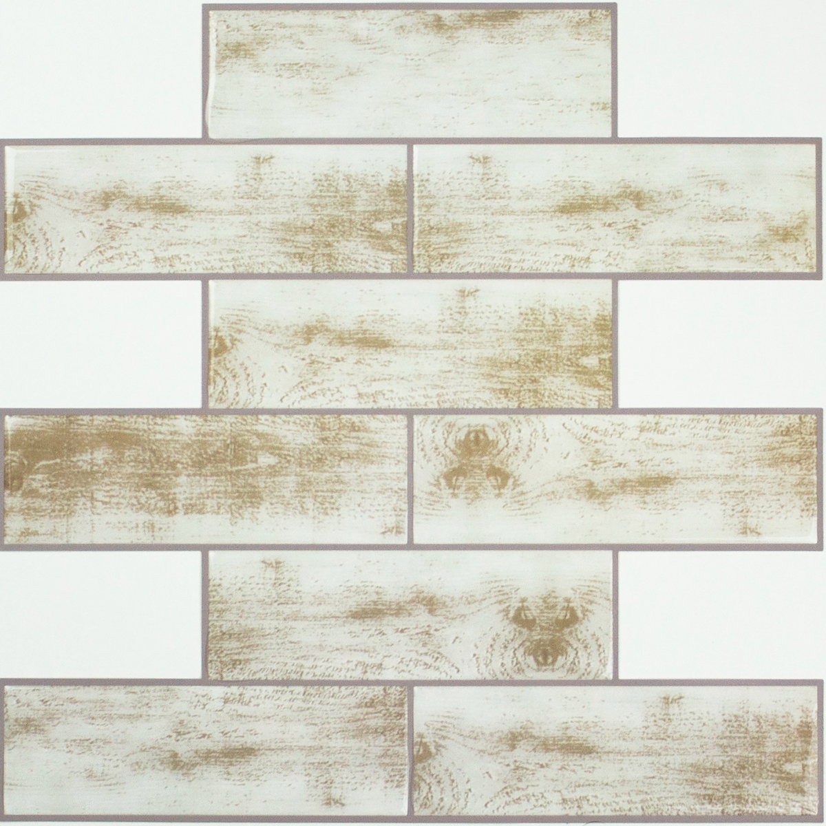 Distressed Wood Subway Tiles, by York Wall, 10.8" length x 10.5" width x 0.06" depth