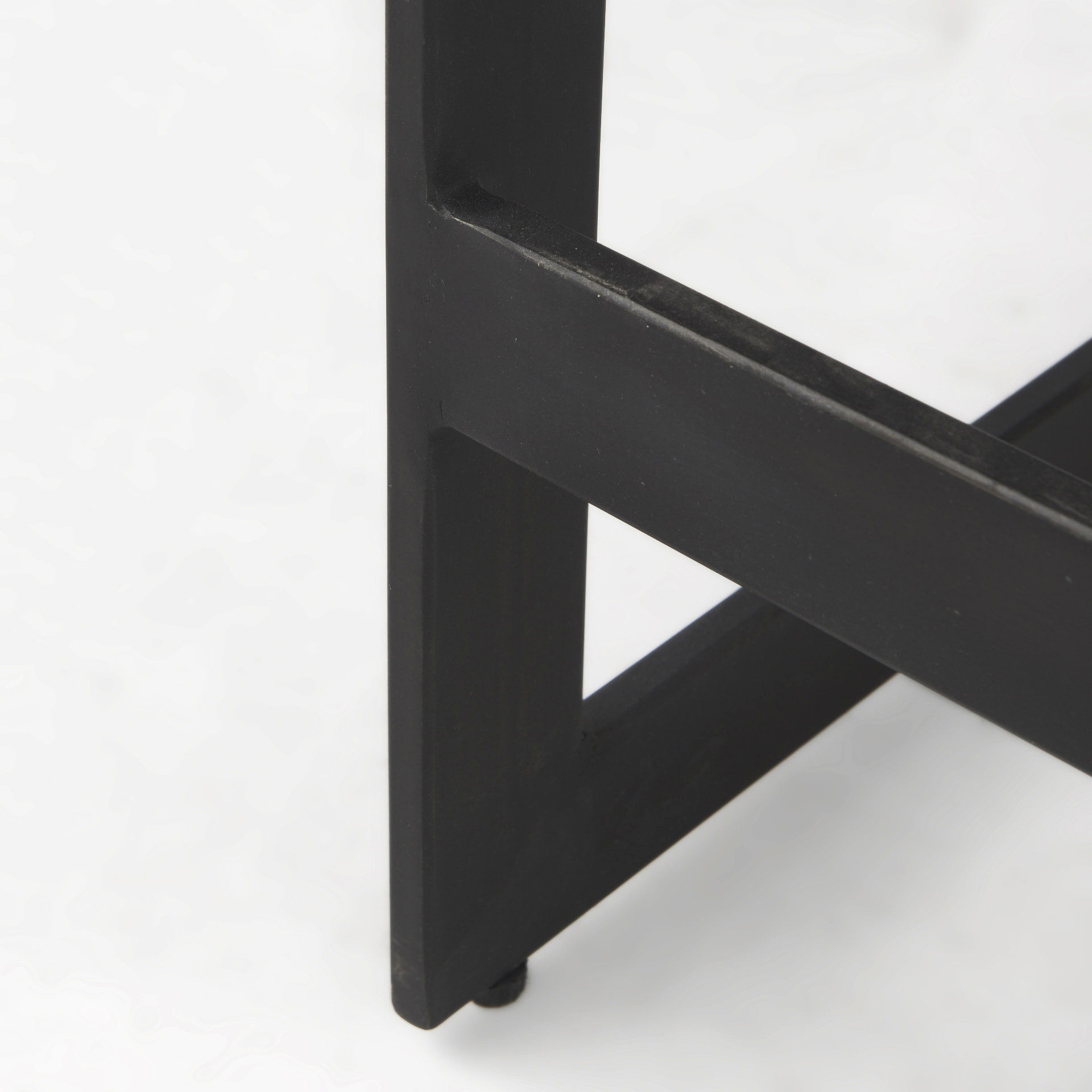 Kiran 17L x 17W x 26H Black Wood with Black Metal Base C-Shape Counter Stool large image 