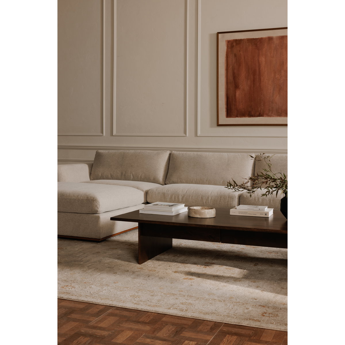 Rue Right Arm Facing Chair Flecked Grey, Sectional Sofa by Moe's Home, 47.6" width x 23.6" height x 41" depth View 7