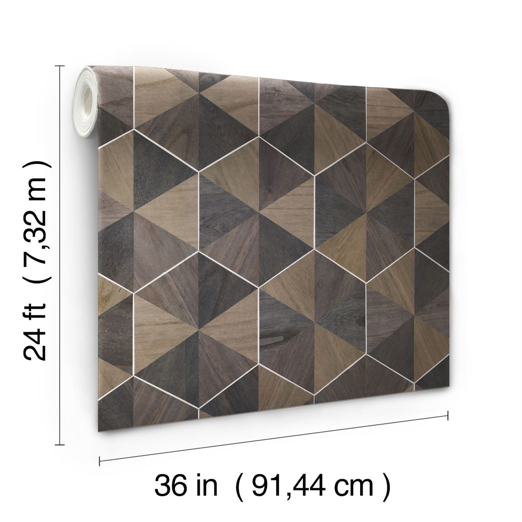 Hexagram Wood Veneer Smoke Wallpaper large image 