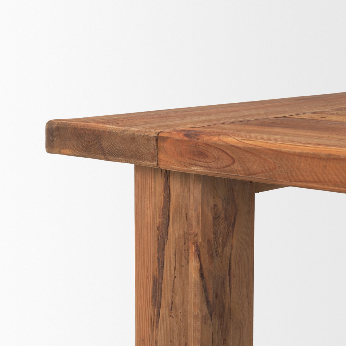Stetson 94.5'L x 39'W Rectangular Trestle Dining Table | Natural Brown Wood | Seats 8, by Mercana, 94.5" length x 39" width x 30" height View 10