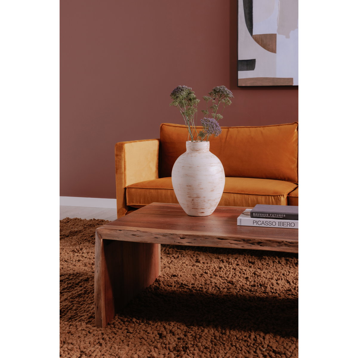 Tyrell Coffee Table Natural Brown, by Moe's Home, 54" width x 16" height x 27.5" depth View 7