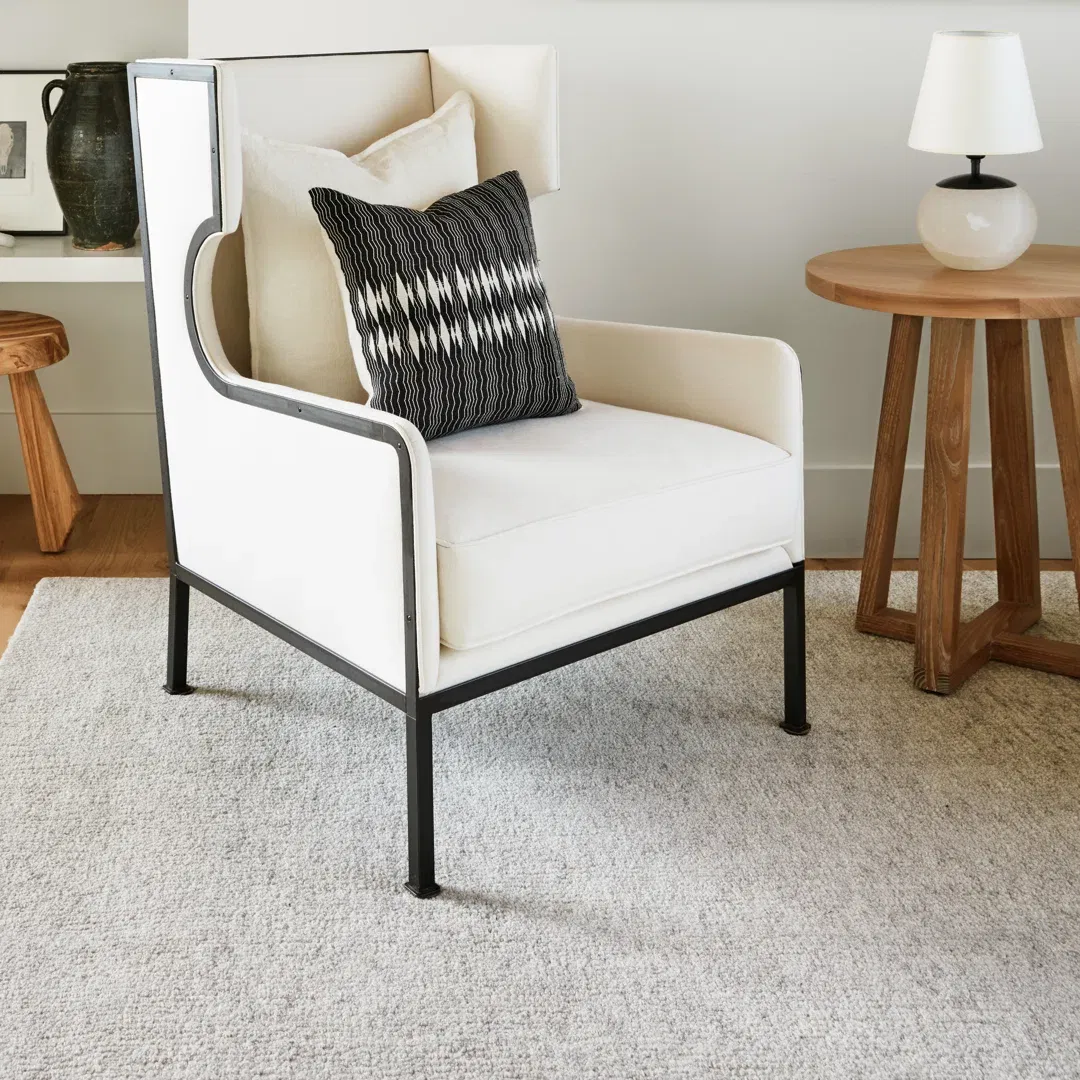 Richmond Solid Hand-Tufted Wool Ivory/Gray Area Rug large image 