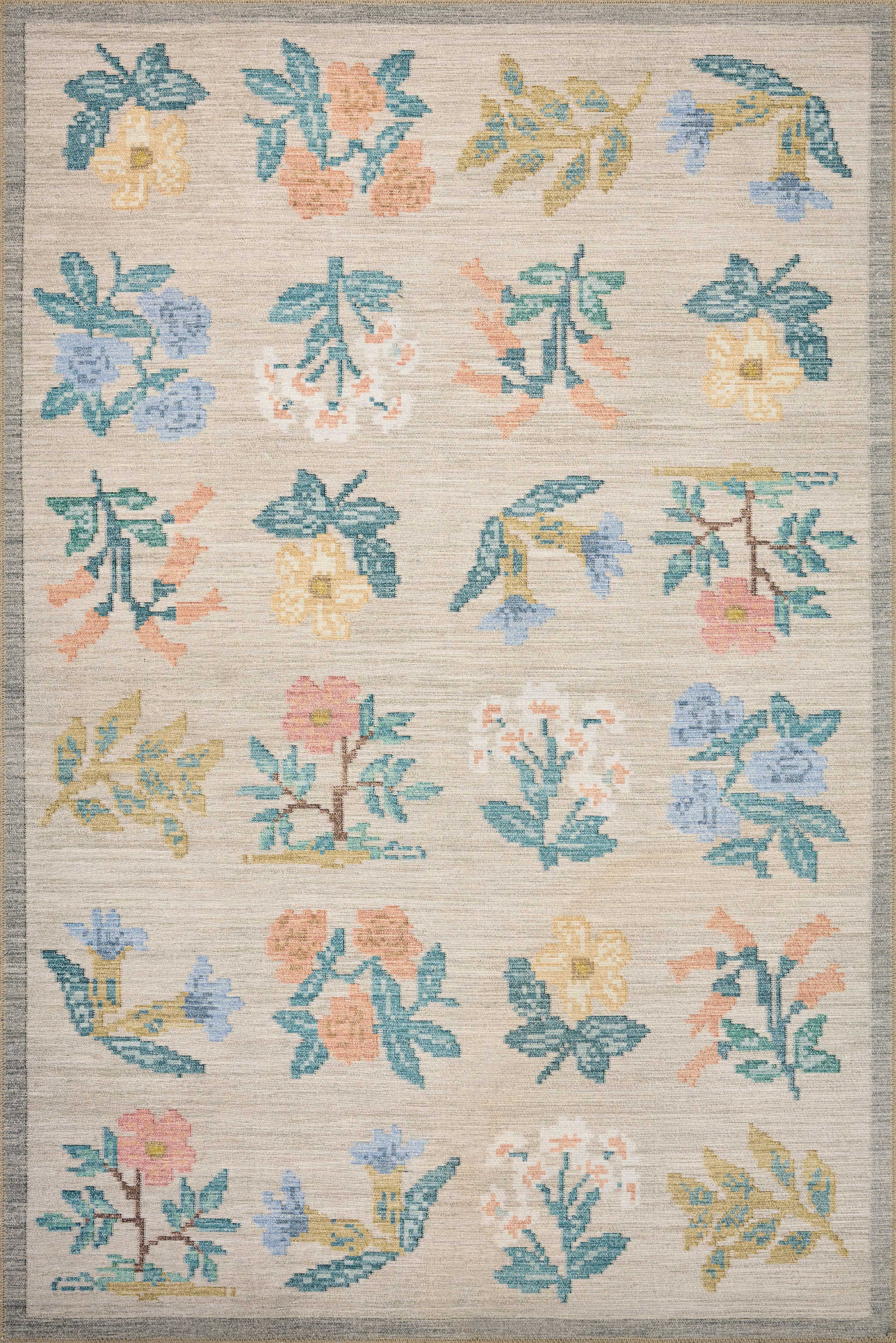 Rifle Paper Co. x Loloi Rosa Rug, 2' length x 5' width View 1