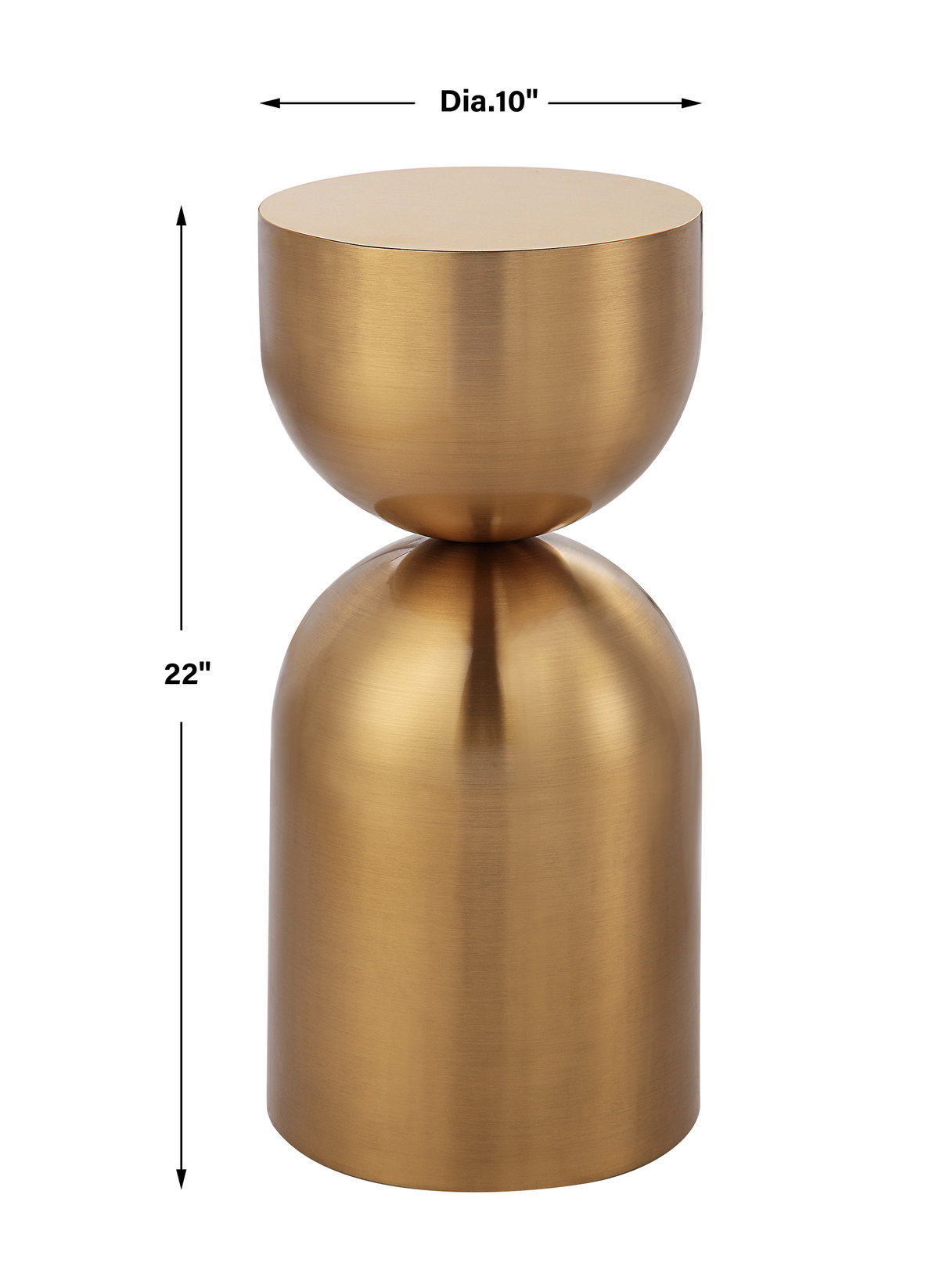 Golden Vessel Modern Accent Table, Side & End Table by Uttermost, 10" width x 22" height x 10" depth View 3