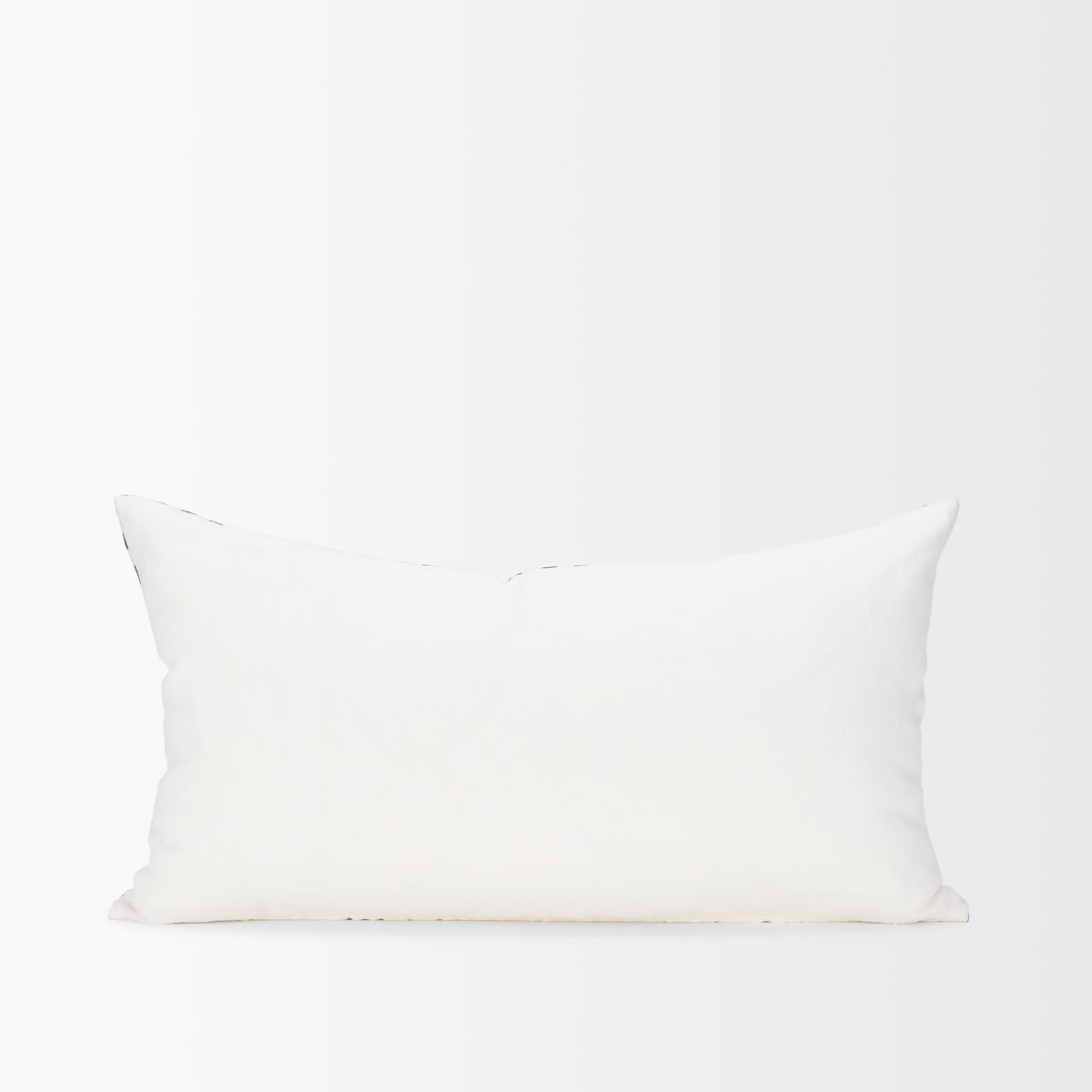 Jolie Cream with Black Print Linen Lumbar Decorative Pillow Cover, by Mercana, 14" length x 26" width x 0.2" height View 5
