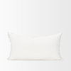 Jolie Cream with Black Print Linen Lumbar Pillow Cover, Decorative Pillow by Mercana, 14" length x 26" width x 0.2" height thumbnail 5