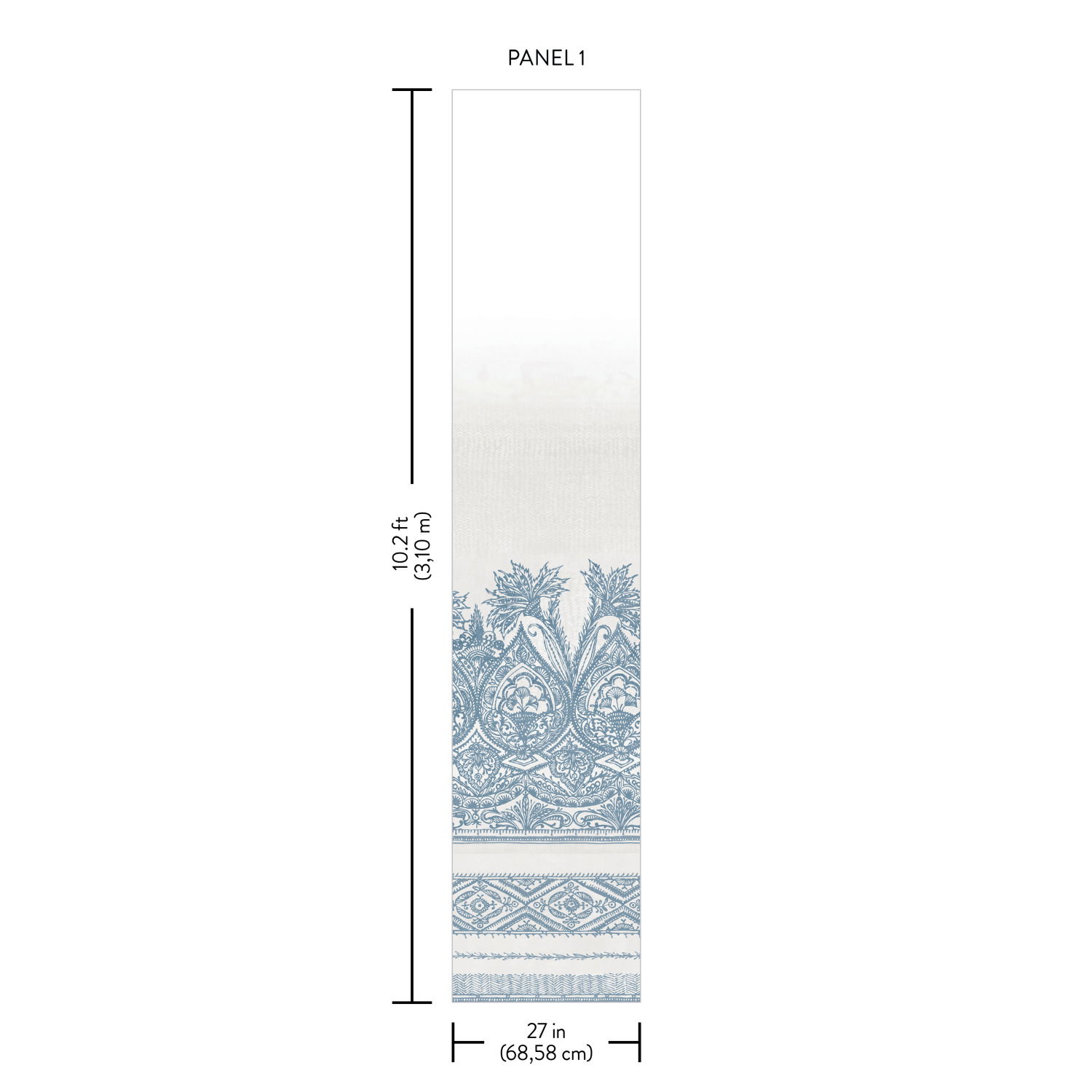 Henna Blue Wall Mural large image 