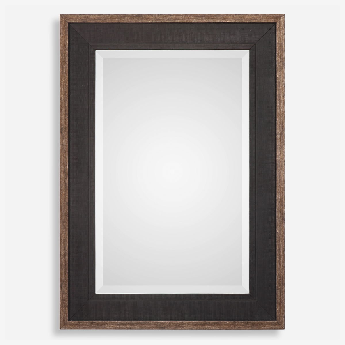 Staveley Rustic Black Mirror, by Uttermost, 30" width x 42" height x 1" depth View 1