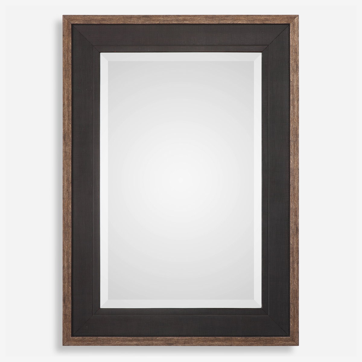 Staveley Rustic Black Mirror, by Uttermost, 30" width x 42" height x 1" depth View 1