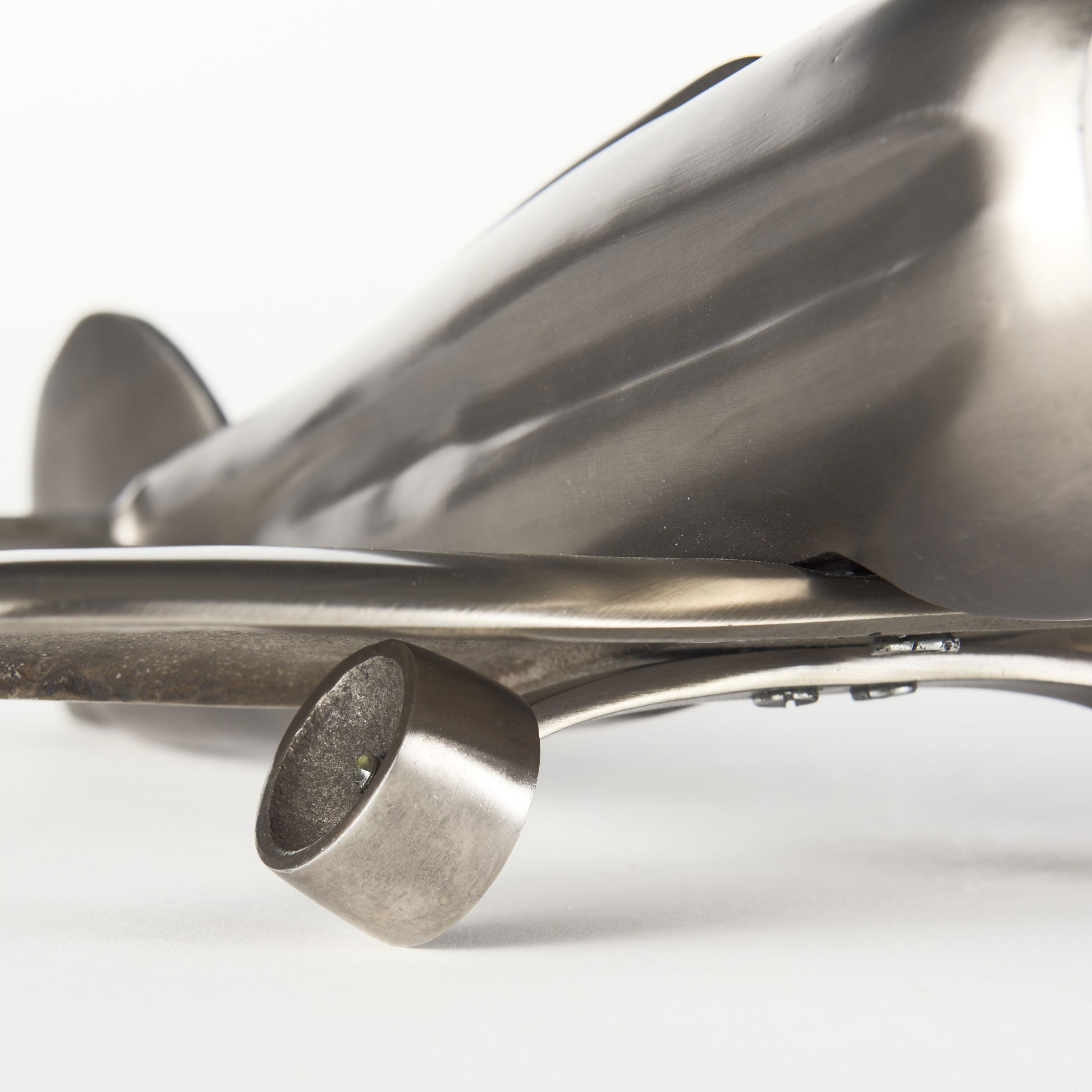 Maverick II 13L x 11W Gray Metal Fighter Plane, Decorative Object by Mercana, 13.39" length x 10.63" width x 5.12" height View 9