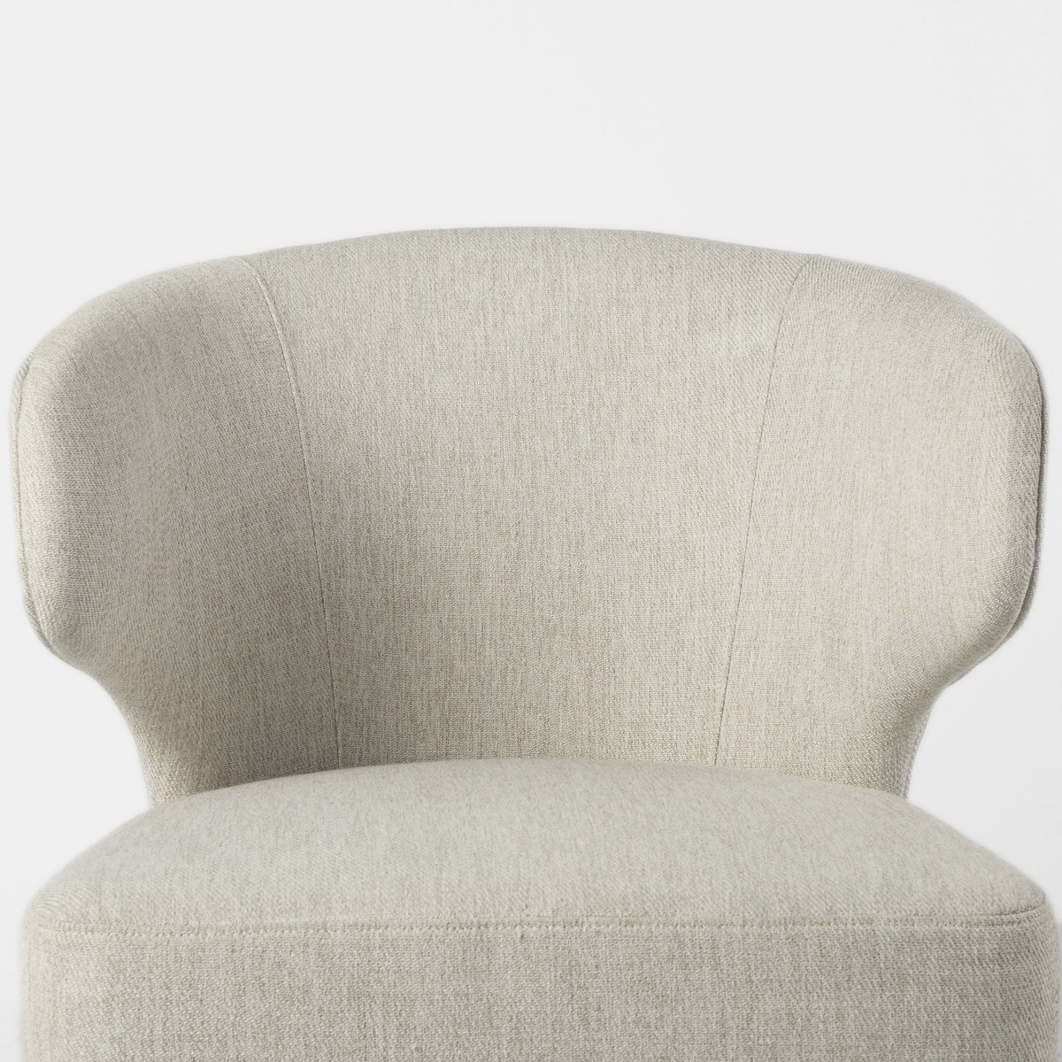 Niles Wingback Dining Side Chair | Cream Fabric with Dark Brown Wooden, Dining Chair by Mercana, 21.65" length x 25" width x 31.89" height View 11