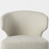 Niles Wingback Dining Side Chair | Cream Fabric with Dark Brown Wooden, Dining Chair by Mercana, 21.65" length x 25" width x 31.89" height thumbnail 11
