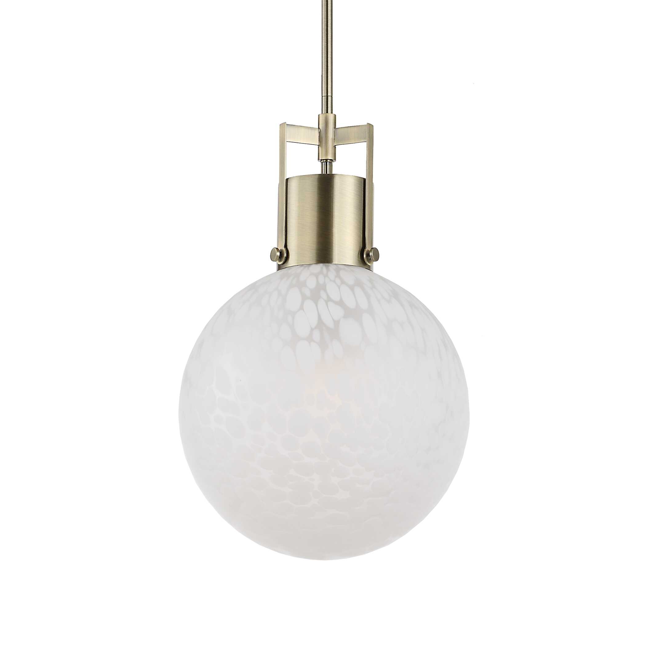 Huch 1 Light White Glass Pendant large image 
