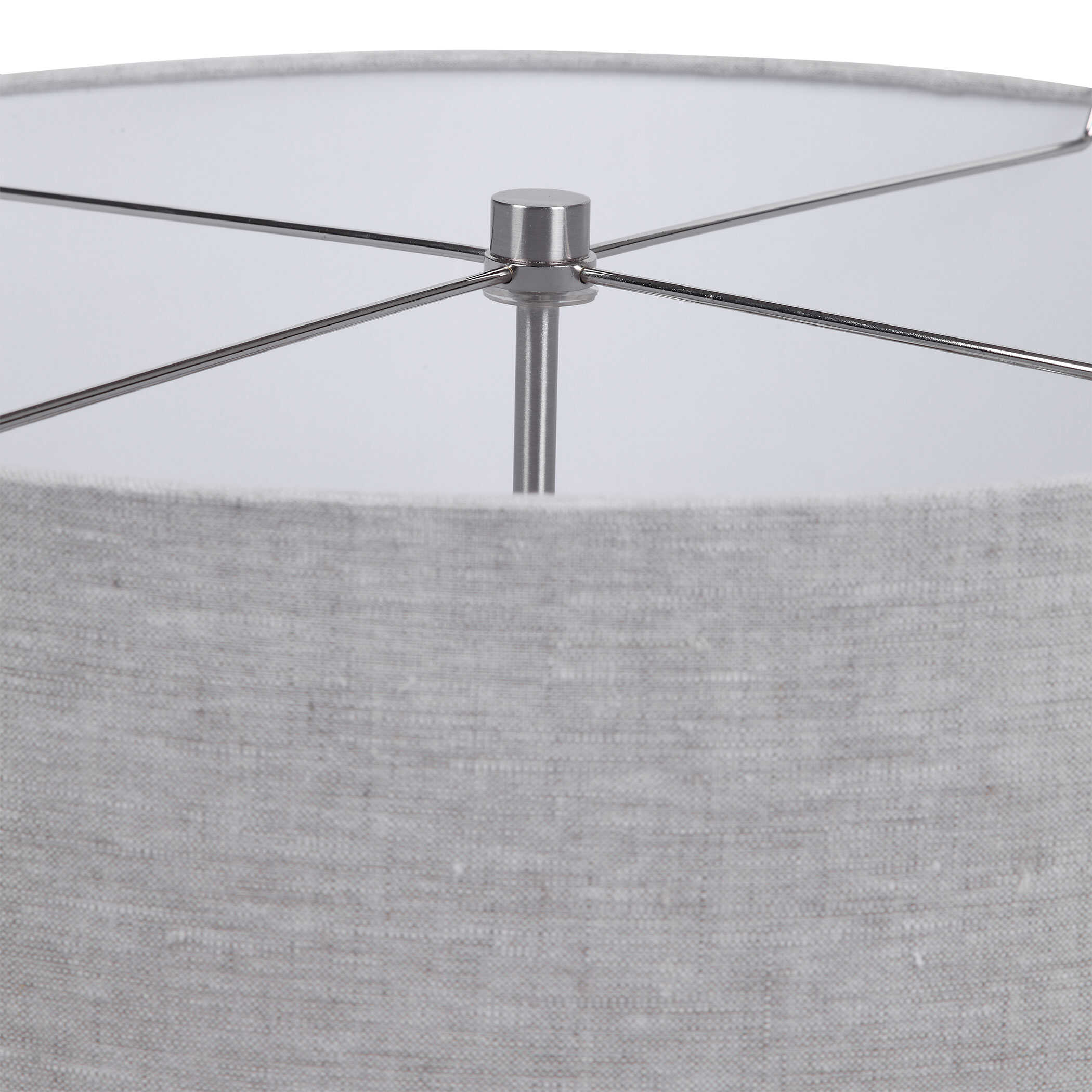 Lenta White Table Lamp, by Uttermost, 19" width x 30.25" height x 19" depth View 8