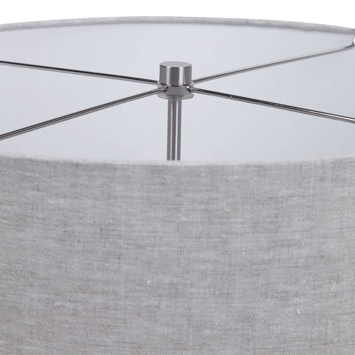 Lenta White Table Lamp, by Uttermost, 19" width x 30.25" height x 19" depth View 8