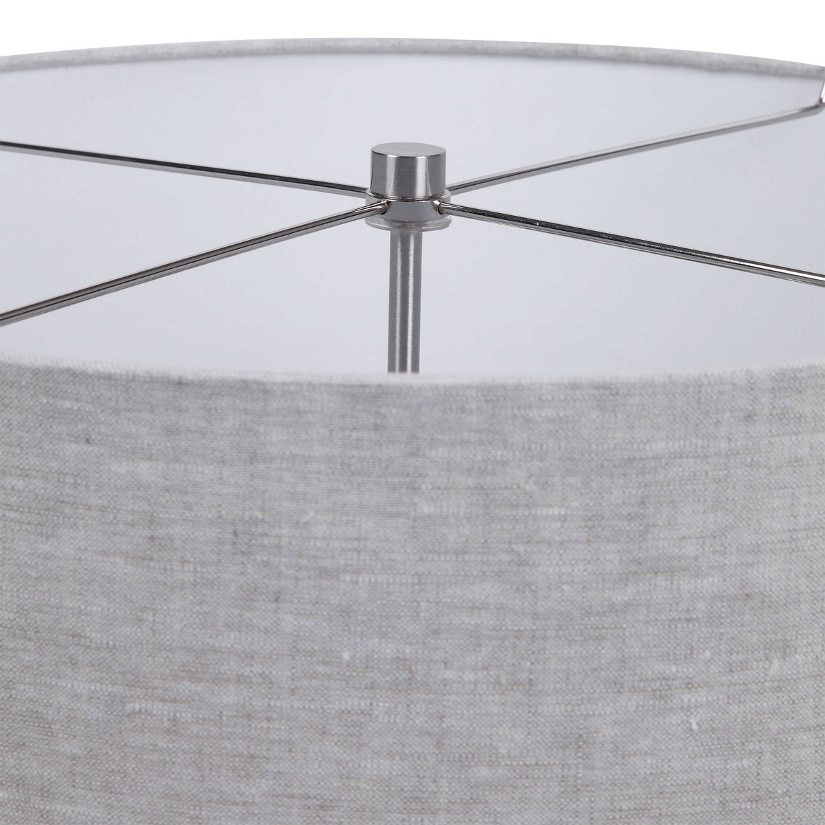 Lenta White Table Lamp, by Uttermost, 19" width x 30.25" height x 19" depth View 8