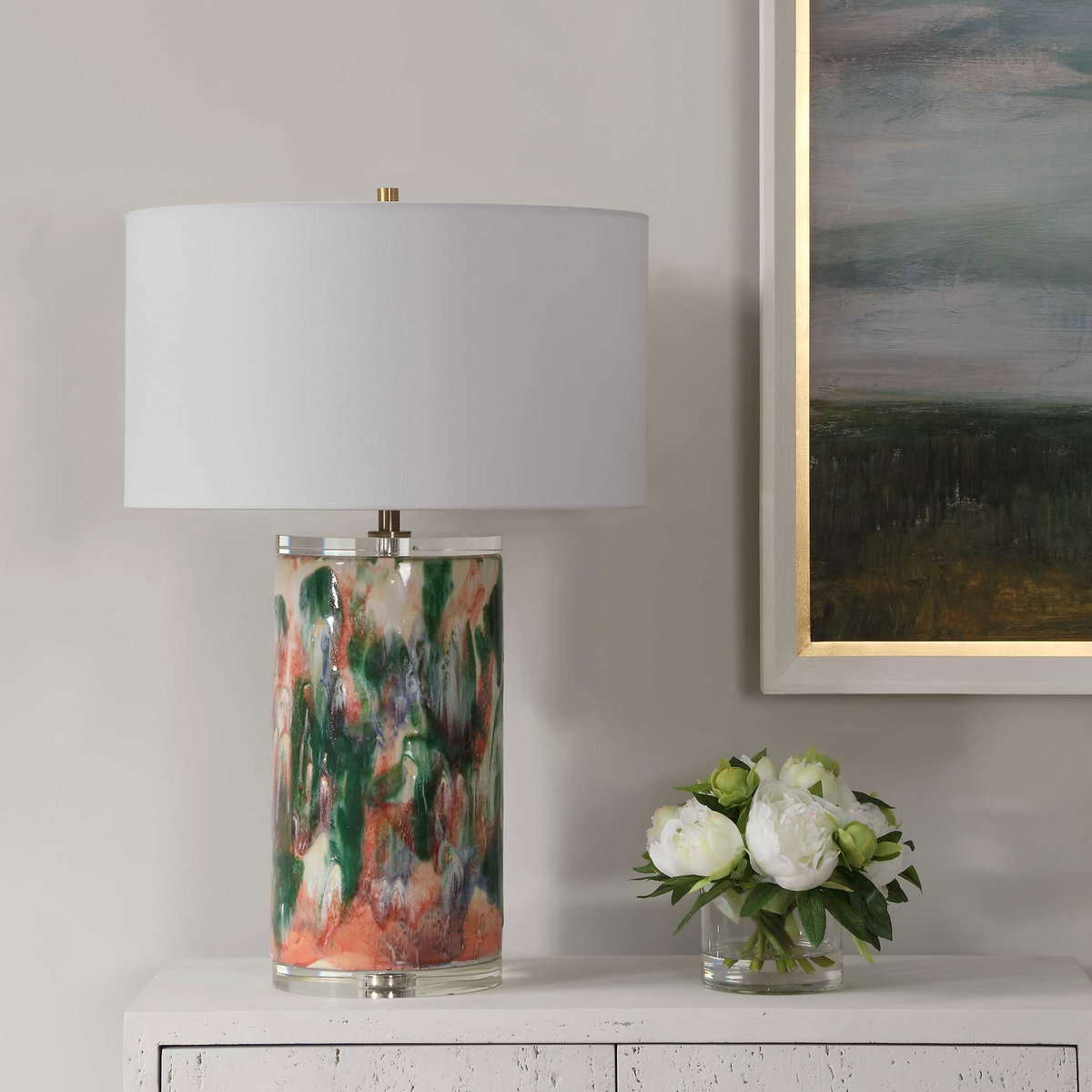 Verdant Multi-Colored Table Lamp, by Uttermost, 1'6" width x 2'3.75" height x 1'6" depth View 4