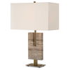 Turning Point Travertine Table Lamp, by Uttermost, 17" width x 26" height x 10" depth thumbnail 1