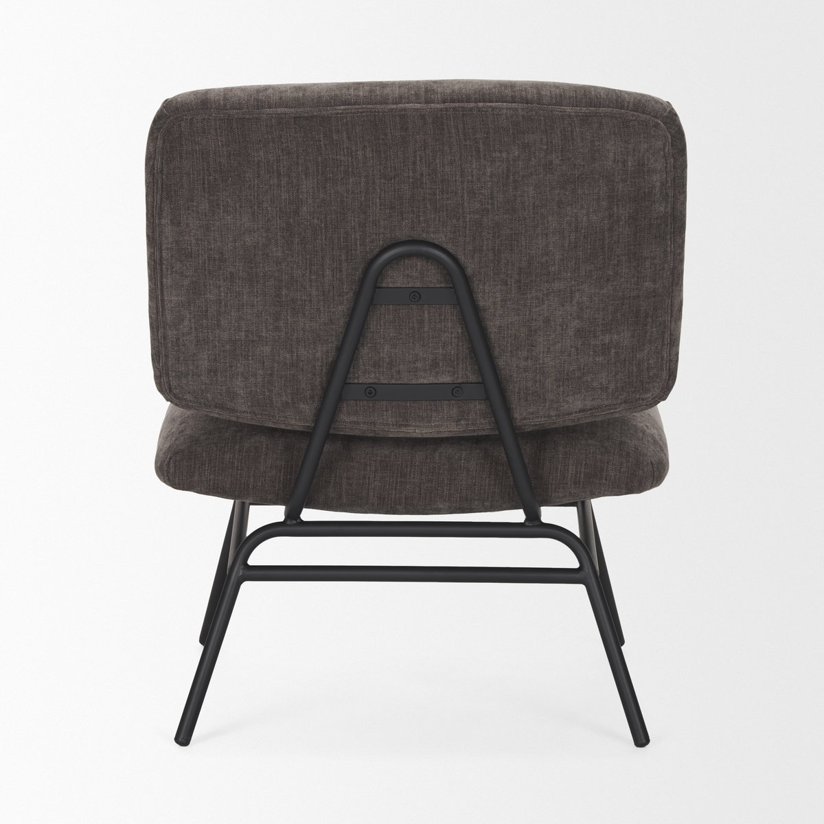 Nora Charcoal Fabric with Matte Black Metal Legs Accent Chair, by Mercana, 25" length x 30.25" width x 31" height View 7