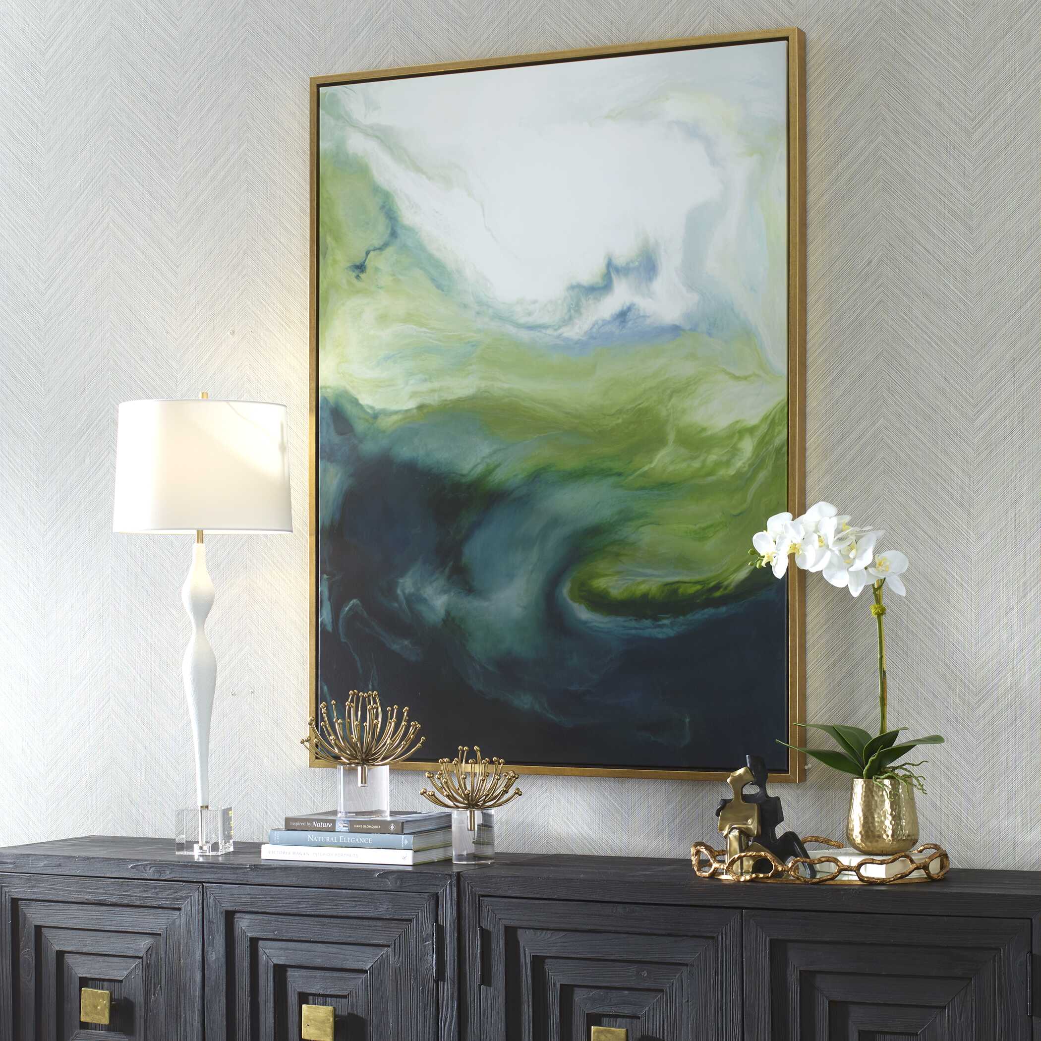 Serene Green Framed Abstract Art, Painting by Uttermost, 41.5" width x 55.5" height x 2" depth View 4