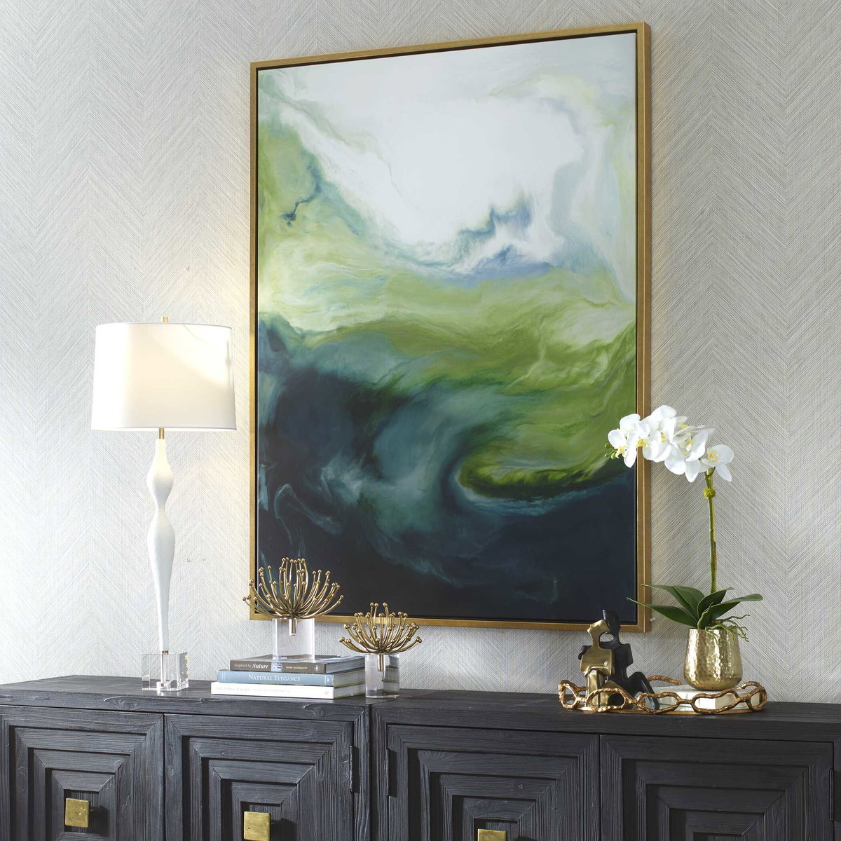 Serene Green Framed Abstract Art, Painting by Uttermost, 41.5" width x 55.5" height x 2" depth View 4