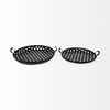 Lito (Set of 2) Black Woven Metal Round Serving Trays, Decorative Tray by Mercana, 26.77" length x 23.82" width x 5.51" height thumbnail 4