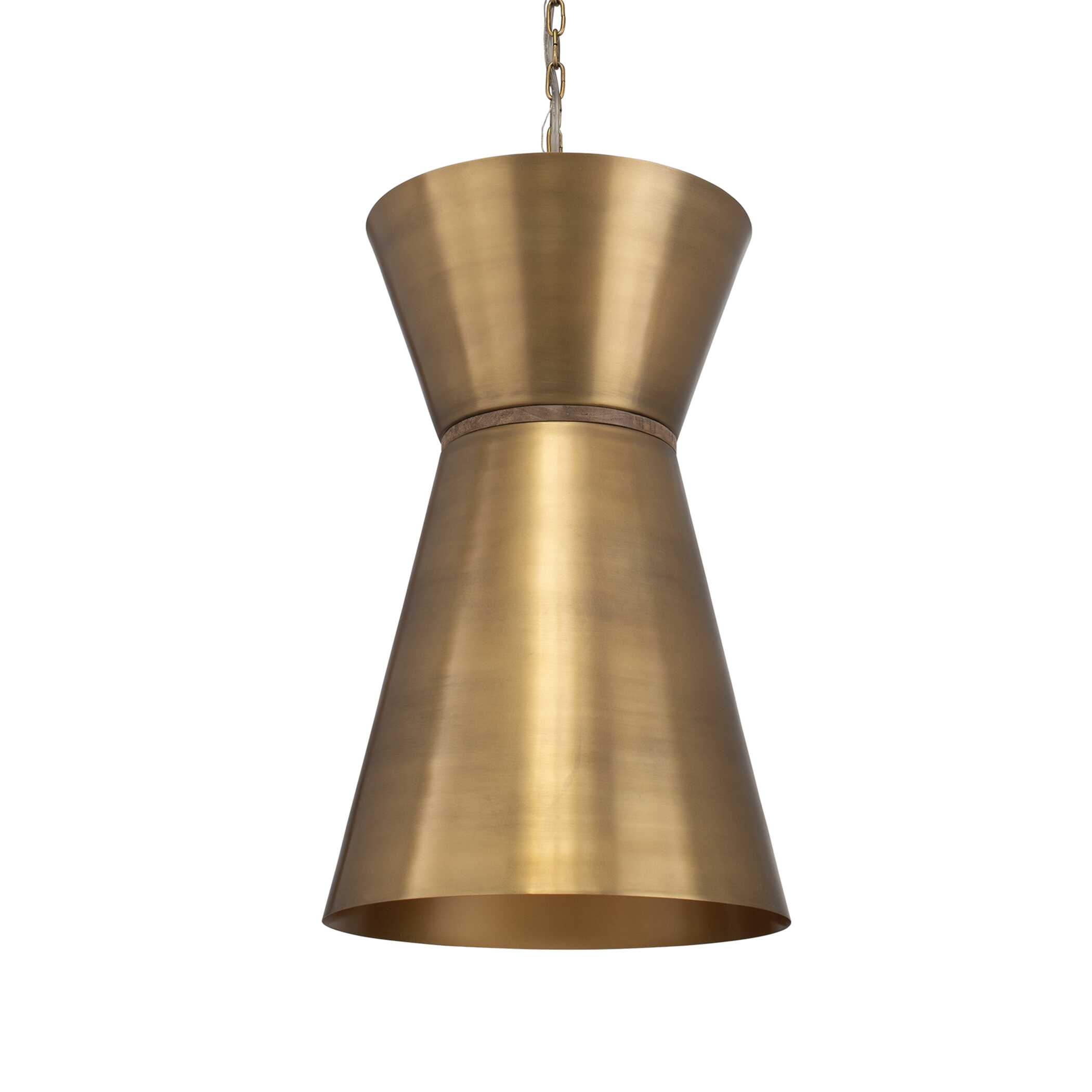 Crocker Brass 1 Light Mini Pendant, Ceiling Light by Uttermost, 14.5" width x 23" height x 14.5" diameter x 14.5" depth View 1