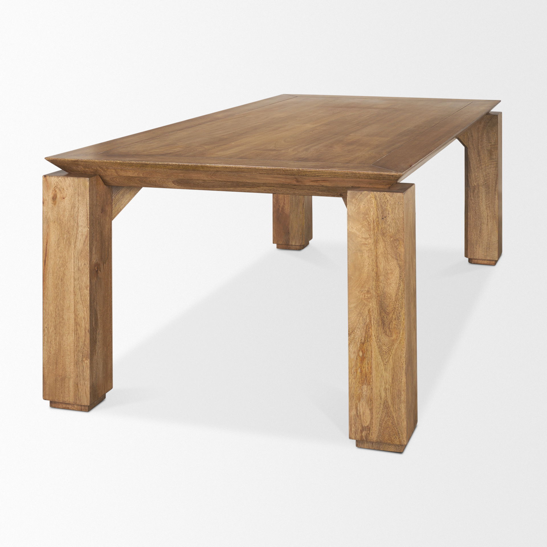 Sapphira Brown Wood Tapered Top Rectangular Dining Table large image 