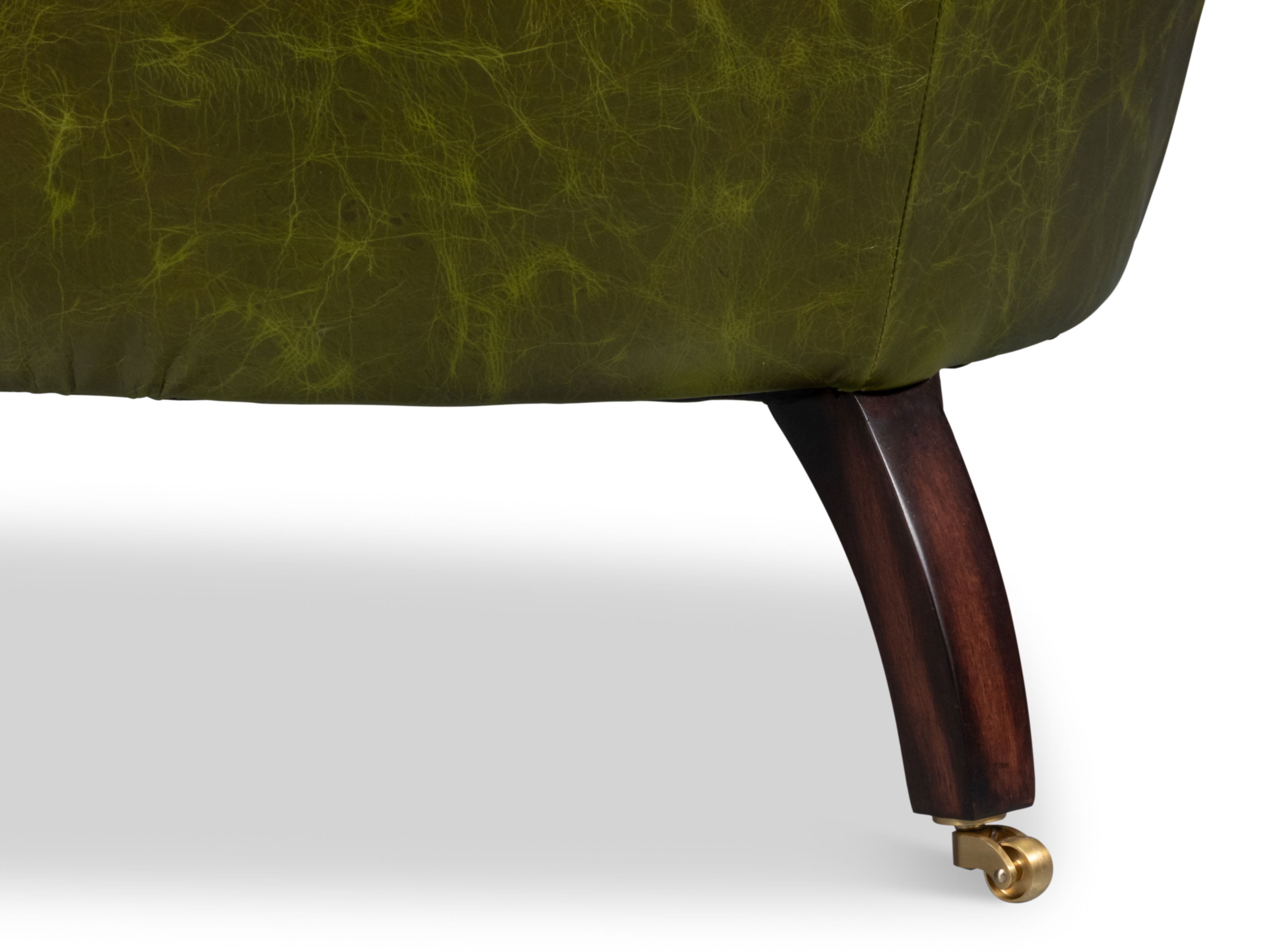 Bastian Armchair, Britain Green Leather, Seating by Sarreid, 33" length x 33" width x 31" height View 7