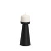 Quadir Medium Matte Black Metal Candle Holder, Candles & Candle Holder by Mercana, 3.5" length x 3.5" width x 8" height thumbnail 1
