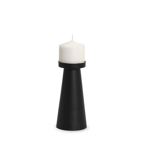Quadir Medium Matte Black Metal Candle Holder