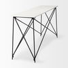 Lorlei Marble Top with Gray Iron Base Console Table, by Mercana, 59" length x 16" width x 28.5" height thumbnail 6