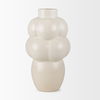 Ulvi Cream Glazed Bubble Ceramic Vase, by Mercana, 7.68" length x 7.48" width x 14.17" height thumbnail 4