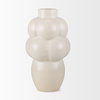 Ulvi Cream Glazed Bubble Ceramic Vase, by Mercana, 7.68" length x 7.48" width x 14.17" height thumbnail 6