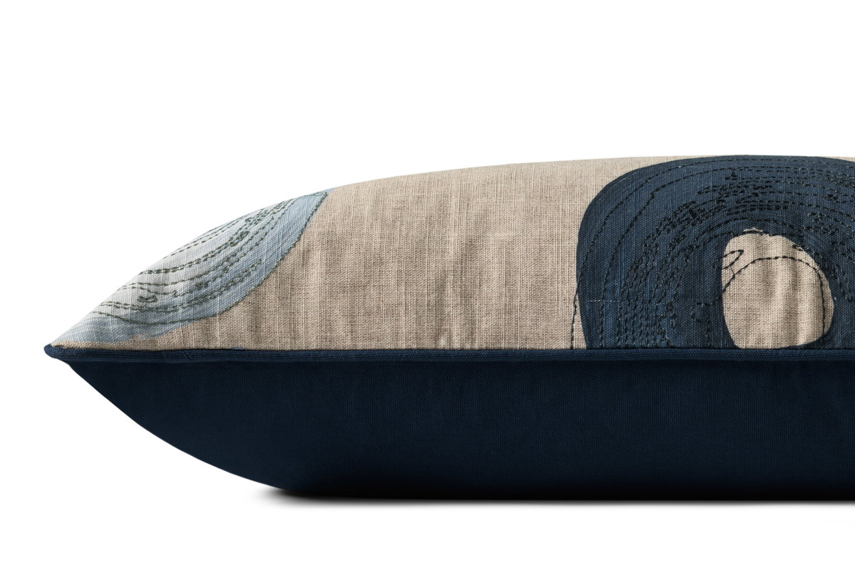 Brigette Romanek x Loloi Blue Pillow, Decorative Pillow, 12" length x 27" width View 2