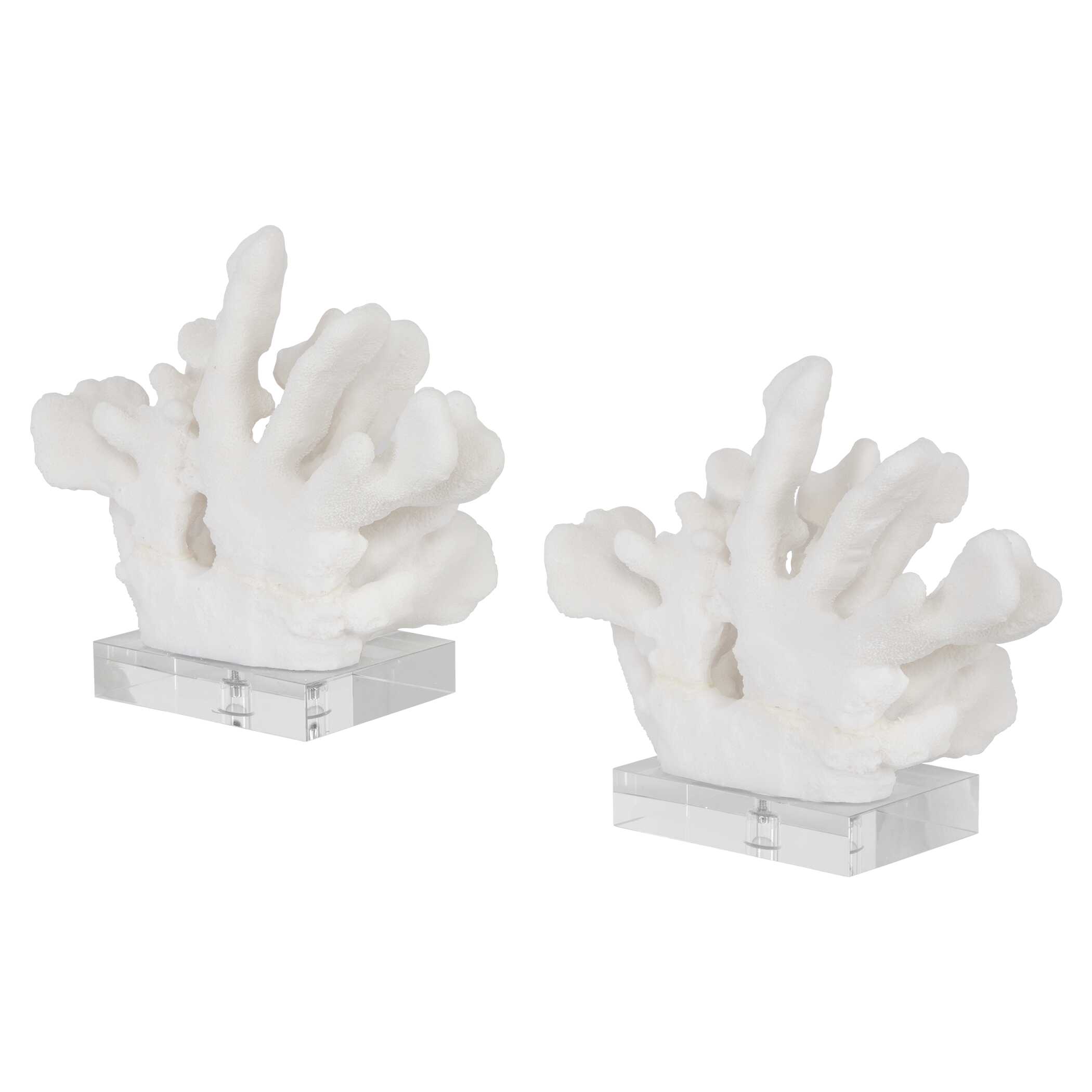 Charbel White Bookends Set/2, Decorative by Uttermost, 5.75" width x 9" height x 7.62" depth View 7