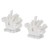 Charbel White Bookends Set/2, by Uttermost, 5.75" width x 9" height x 7.62" depth thumbnail 7